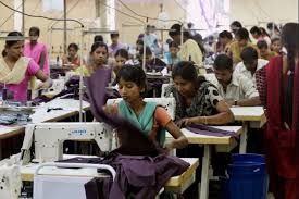 About 80 percent of Bangladesh’s export earnings come from readymade garments industry. The photo shows female workers working at a garment factory.