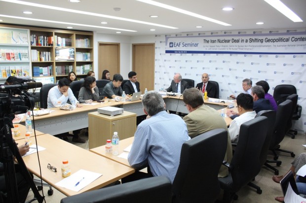 East Asia Foundation holds a seminar to discuss the Iran nuclear deal titled, “Iran nuclear deal in a shifting geopolitical context”. (credits:East Asia Foundation)