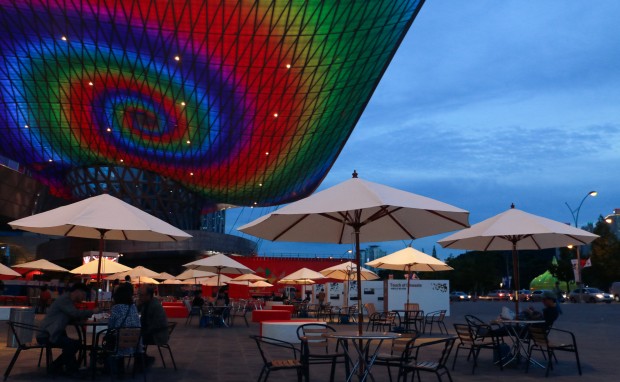 A view of the backside, the food court of BIFF Hill, one of venues for 20th Busan International Film Festival. (Photograph by Rahul Aijaz)