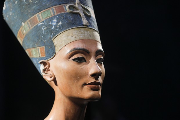 a 3,300-year-old bust of Queen Nefertiti is seen at the New Museum, in Berlin, Germany. (AP Photo/Markus Schreiber, File) 