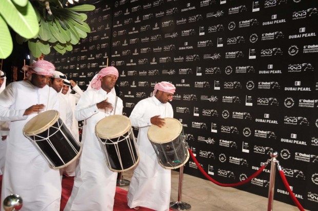 Actors perform traditional Arabian dance at the opening ceremony of the 6th Dubai International Film Festival (DIFF) in Dubai, the United Arab Emirates (Xinhua/An Jiang) (lyx)