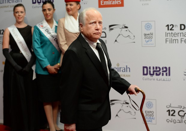 American actor Richard Dreyfuss comes to the opening of the Dubai International Film Festival in Dubai, United Arab Emirates, Wednesday, Dec. 9, 2015. (AP Photo/Martin Dokoupil)