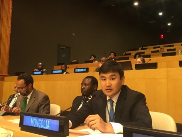 Permanent Representative of Mongolia to the United Nations S.Sukhbold attending the UNDFPA executive board meeting on September 6