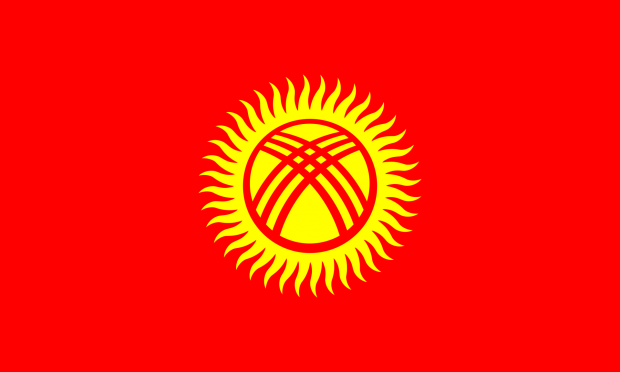 The flag of Kyrgyzstan 