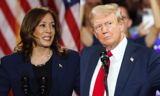 Harris (left), Democratic presidential candidate, and Trump, Republican candidate