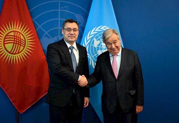 President Japarov with with UN Secretary-General Antonio Guterres (Kabar)